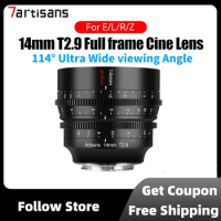 7artisans 14mm T2.9 Full Frame 114°Ultra Wide Angle Manual Spectrum Cine Lens For Leica TL SIGMA FP Canon RF Sony E Nikon Z