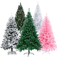4/5/6ft Artificial Christmas Pine Tree Xmas Tree Holiday New Year Decoration with Sturdy Metal Stand White Pink Crismas Tree