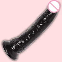 8.46 Inch Black Realistic Dildo Sex Toys For Women Penis With Suction Cup Ultra Lifelike Beginners Thick Dildo With Curved Shaft