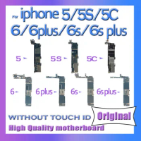 100% Original Unlock Free icloud For iPhone 5 5s 5c 6 6plus 6s 6splus Motherboard No Touch ID Logic Board Good Test Working