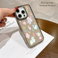 Ốp Khung Ống Kính Màu Bạc Hoạt Hình Dopamine, Tương Thích Với iPhone 17, 17Air, 17Pro, 17ProMax, Iph