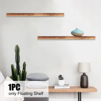 Easy Install Book Holder Floating Shelf Bedroom Living Room Kitchen Simple Solid Wood Wall Mounted Office CD Storage Home Decor