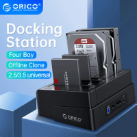 ORICO HDD Docking 4 Bay Hard Drive Docking Station with Offline Clone SATA to USB 3.0 HDD Docking Station for 2.5/3.5 inch HDD