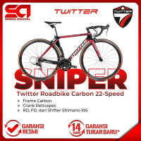 Roadbike Twitter SNIPER 2.0 Frame Carbon Crank Retrospec-Shimano 105 - Black Red, 46cm