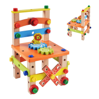 colorland兒童玩具百變魯班椅 益智玩具鎖螺絲積木椅