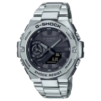 【CASIO 卡西歐】G-SHOCK 太陽能 碳核心防護藍牙雙顯手錶 GST-B500D-1A1