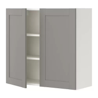 ENHET 壁櫃組合, 白色/灰色 框架, 80x32x75 公分