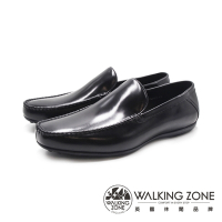 WALKING ZONE(男)方頭車縫樂福皮鞋 男鞋-亮黑色