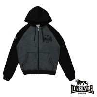 【LONSDALE 英國小獅】潮流撞色LOGO加絨連帽外套-灰色 LT250952