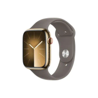 Apple Watch S9 LTE版 45mm 金色不鏽鋼錶殼；陶土色運動型錶帶 GPS +行動網路版