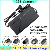 54.6V 2A 3A 5A Lithium Battery Charger 54.6V 2A 3A 5A electric bike Charger for 13S 48V Li-ion Battery pack charger High quality