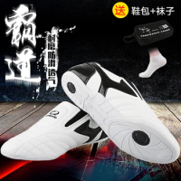 Gingpai White strip breathable Taekwondo Shoes Martial Arts Sneaker kids sport shoes Professional Training Competition shoes