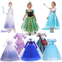 Anna Girls Dress Cosplay Frozen Snow Queen Princess Dress For Girl Costume Baby Children Clothes Kids Carnival Party Dress