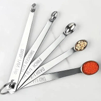5pcs/Set Mini Measuring Spoon Baking Tools Stainless Steel Kitchen Seasoning Spoon Multiple Size Spo