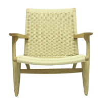 Solid wood oak chair hotel lounge chair CH25 lounge chair café apartment B&amp;B lounge chair
