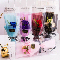 Simulated Flower Bouquet - Set of 3 Soap Rose Bouquets, Perfect for Valentine's Day, Mother's Day, B