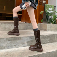 Soft Leather Version ~ Thick Bottom Thigh High Boots Women's Autumn and Winter Belt Buckle Knight Bo
