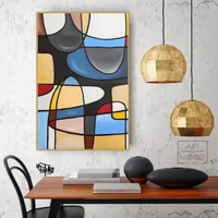 Lukisan Abstrak Modern Hiasan Dinding Dengan Bingkai Fiber - Future Art Painting Frame tanpa bingkai