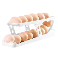 Egg Holder Tray Automatic Egg Storage Tray Quality Egg Storage Sliding Tray Space Saving &amp; Portable Egg Holder For Refrigerator