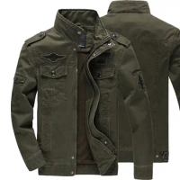 Men's Jacket Casual Plus Fat Plus Size Flight Suit Outdoor Work Jacket, Spring and Autumn New Fashion Trend