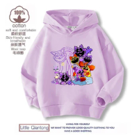 2024 New Smiling Critters Sticker Cartoon Hoodies Spring/Autumn Unisex Sweatshirt Anime Fashion Streetwear for Kids Boys Girls
