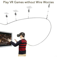 6pcs Silent VR Cable Pulley System for HTC Vive/Vive Pro/Oculus Rifts/psvr/Windows VR/Valve index VR cable management