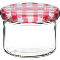 《HomeMade》旋蓋玻璃密封罐(紅格230ml) | 保鮮罐 咖啡罐 收納罐 零食罐 儲物罐