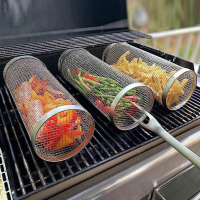 BBQ Grill Basket Portable Grill Basket BBQ Rack for Picnic Camping Bonfire Party