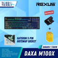 Rexus Daxa M100X Keyboard Mekanik 98 Tombol Transparent Polycarbonate Smokey Black