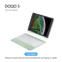 DOQO 5: Detachable iPad Keyboard Case with Trackpad for iPad 7 8 9 10.2inch With Backlight Wireless Mouse Cover