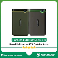 Transcend Harddisk Extrernal 2TB StoreJet 25M3 HDD Portable 2 TB Green Garansi Resmi Grey