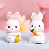 ins可愛卡通迷你小兔子樹脂玩偶 創意禮物蛋糕裝飾品家居桌面擺件
