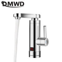 DMWD 3000W Electric Water Heater Tankless Instant Hot Water Tap Heater Electric Water Faucet Instant Heater Lateral Type 220V