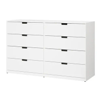 NORDLI 抽屜櫃/8抽, 白色, 160x99 公分