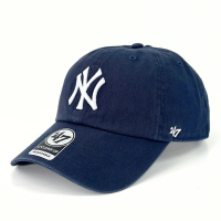 47 Brand CLEAN UP 紐約洋基鴨舌帽 藍色 經典MLB棒球帽 男女 水洗款老帽 軟頂剌繡NY帽 大標白LOGO