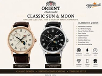 Orient Sun & Moon RA-AK0007S30B Ivory Dial RA-AK0010B30B Black Dial Jam Tangan Pria Mekanik Vintage 