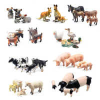 Animas! Solid animal model toy Cow kola chicken duck pig sheep kangaro workmanship favorites Decoration Toy Figures