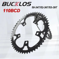 BUCKLOS 110 BCD Bicycle Chainring 50/34T 52/36T 53/39T Road Bike Chainwheel Double Speed Steel 110BCD Crown 8/9/10/11 Speed