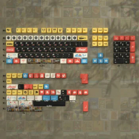 ECHOME Vintage Poster Theme Keycap Set PBT Dye-sublimation Anime Keyboard Cap Cherry Profile Key Cap for Mechanical Keyboards