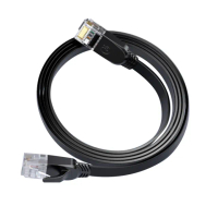 【biaze 畢亞茲】CAT6網絡線 8芯雙絞千兆高速傳輸線 黑色扁線 10m