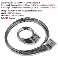 10pcs Universal Axle CV Joint Boot Crimp Clamp Kit Stainless Steel Clamp Clips Srt For Driveshaft CV Joints Boot Kit NEW