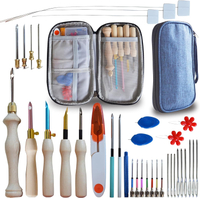 DiaWiew Punch Needle Embroidery Kit - Complete Set for Needle Punching - Includes Adjustable Punch N