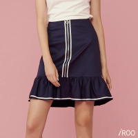 【iROO】配色織帶短裙