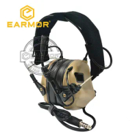 EARMOR M32 MOD4 TAN Tactical Headset Headphone Hearing Protection Shooting Earmuffs with Microphone Sound Amplification