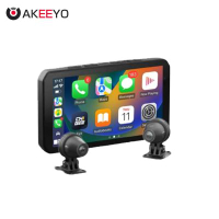 AKEEYO AIO 5 LITE CARPLAY＋BSD 智慧機車行車紀錄器+64G記憶卡(carplay+BSD盲區偵測+內建測速+停車監控)