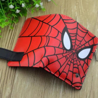 【IN stock pillowcase】 Anime Spider Man Pu New Leather Men Wallet Rfid Anti-Magnetic Credit Cards Hol