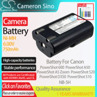 CameronSino Battery for Canon PowerShot 600 PowerShot A5 Zoom PowerShot A50 S10 PowerShot D350 fits Canon NB-5H camera battery
