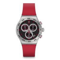 Swatch Irony 金屬Chrono系列手錶 CRIMSON CARBONIC RED (43mm) 男錶 女錶 手錶 瑞士錶 金屬錶