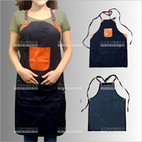 牛仔布綁帶式工作圍裙-單件(橘袋款)[59800]