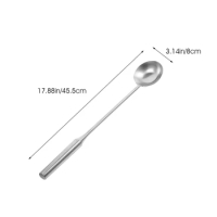 Stainless Steel Extended Handle Spoon Restaurant Chef Cooking Spoon Canteen Home Kitchen Soup Spoon Canteen Rice Serving Spoon